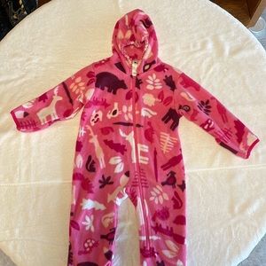 Columbia fleece zip up bunting, toddler size 24 months or 2T